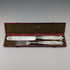 Early 19th Century British Antique White Mother of Pearl Handle Travel Cutlery Pair with Case